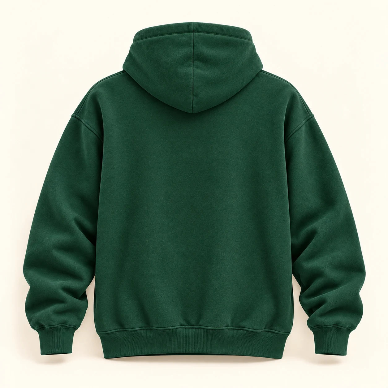 Lake Days Hoodie — Back — Forest green / Cream print — digital mockup