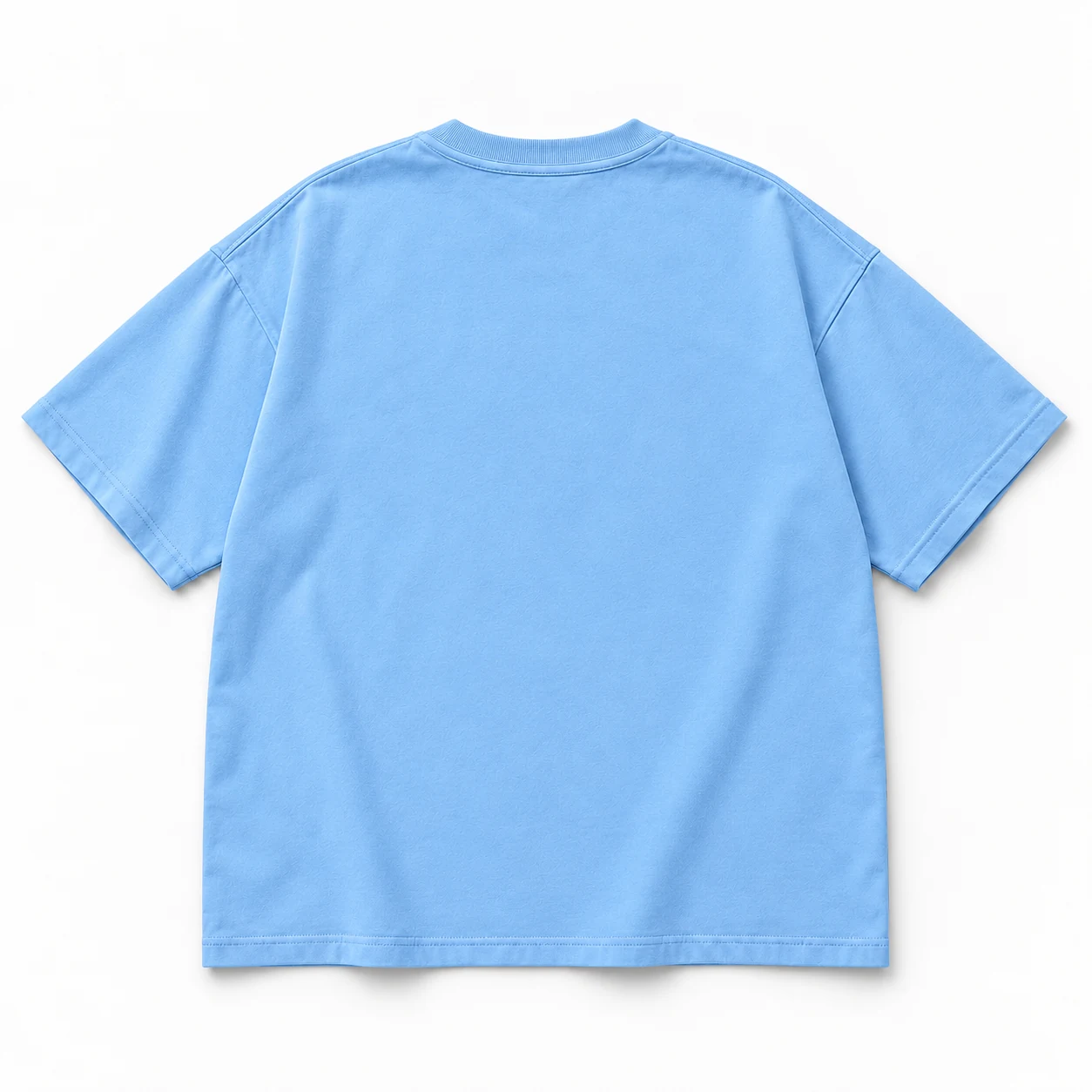 Cloud Nine Tee — Back — Sky blue / White print — digital mockup